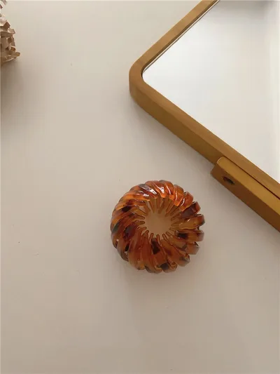 Korean Retro Geometric Elastic Hair Loop Brown - Shop at LoveMi