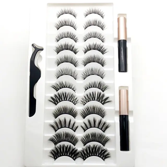 10 pairs of magnetic false eyelashes 12 Pairs - Shop at LoveMi