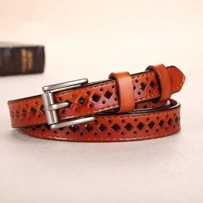 COWATHER good woman cow leather belt buckle belt Camel - Shop at LoveMi
