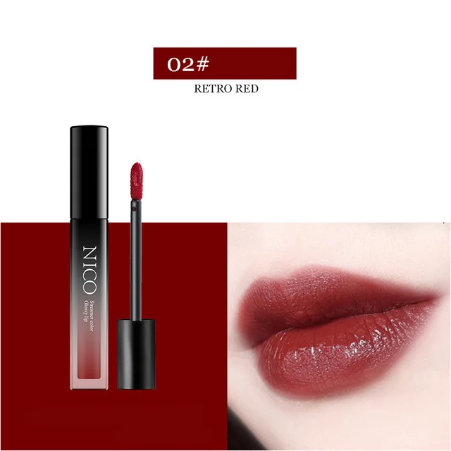 Velvet matte lasting moisturizing beauty lip gloss Dark Red Vintage - Shop at LoveMi