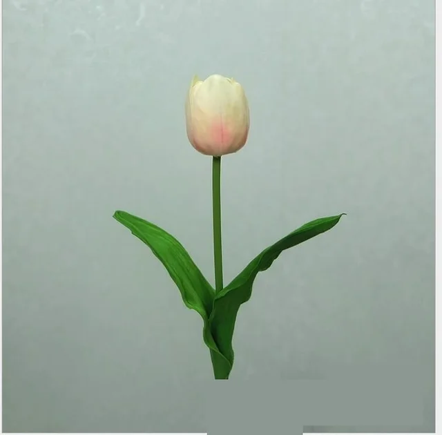 Single PU tulip artificial flower mini single fake flower Light Pink - Shop at LoveMi