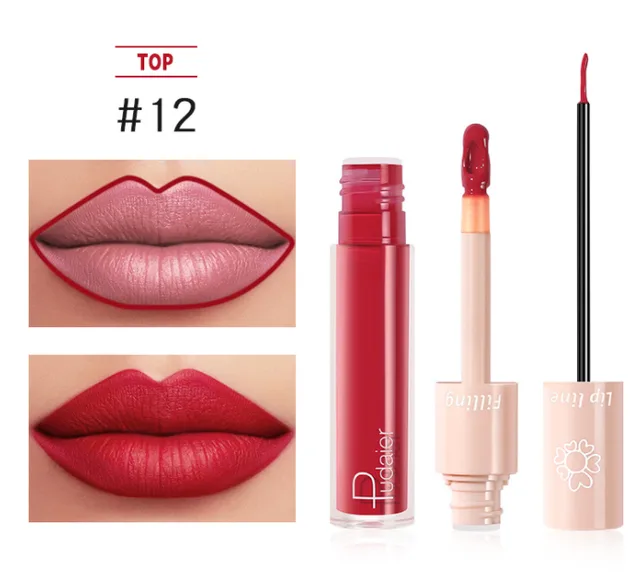Pudaier Dual Lipstick Lip Gloss Liquid Lipstick 12Style - Shop at LoveMi