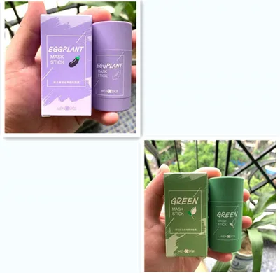 Face Blackhead Cream Eggplant Green Tea Cooling Deep Cleansing Clay Mask Set - Shop at LoveMi