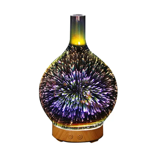 3D Glass Aroma Diffuser Colorful Lamp Humidifier Night Light Eu3Pcs - Shop at LoveMi