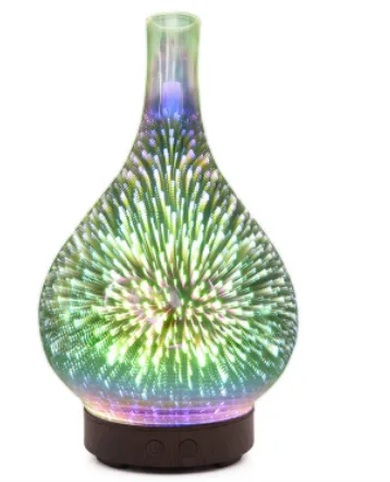 3D Glass Aroma Diffuser Colorful Lamp Humidifier Night Light Special Uk - Shop at LoveMi