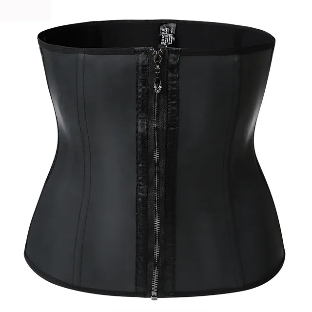 Latex zipper inner breasted smooth waist Black - Shop at LoveMi