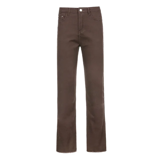 Brown High Waist Stretch Bootcut Jeans Women Casual Pants Brown - Shop at LoveMi