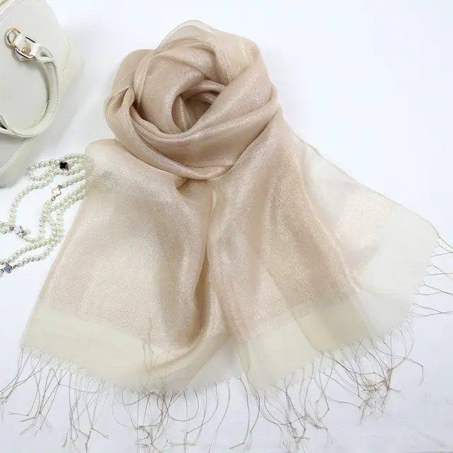 Fashionable And High Grade Lady Silk Double Layer Elegant Silk Scarf Naked - Shop at LoveMi