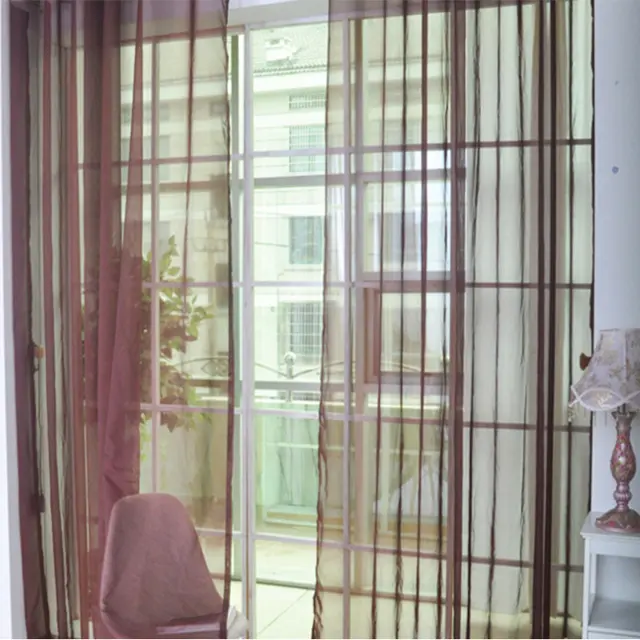 Curtains Solid Tulle Modern Curtains For Living Room Transparent Tulle Curtains Window Sheer For The Bedroom Brown - Shop at LoveMi