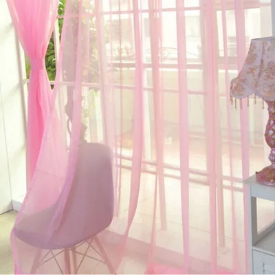 Curtains Solid Tulle Modern Curtains For Living Room Transparent Tulle Curtains Window Sheer For The Bedroom Pink - Shop at LoveMi