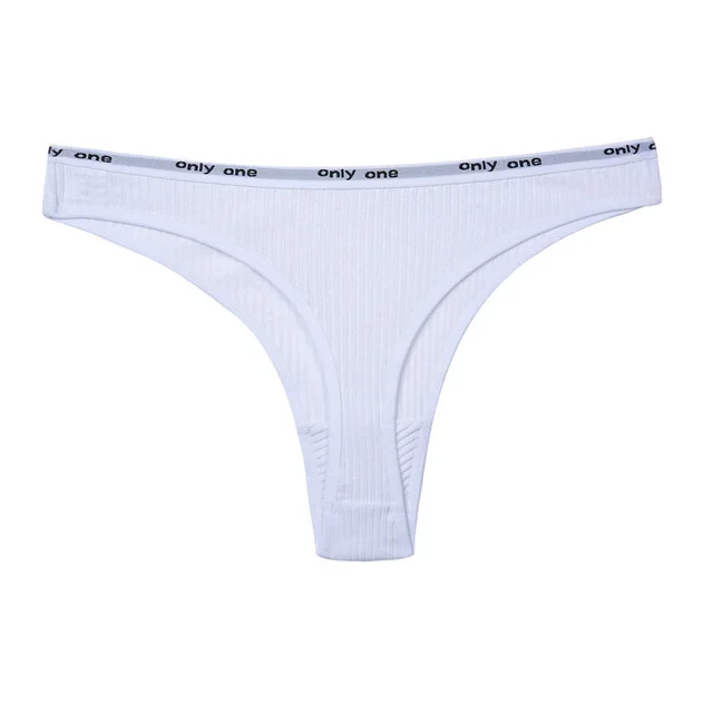Threaded cotton thong White - Shop at LoveMi