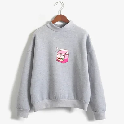 Sweatshirt with drink pattern Grey - Shop at LoveMi