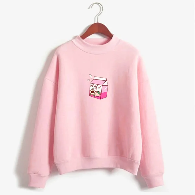 Sweatshirt with drink pattern Pink - Shop at LoveMi