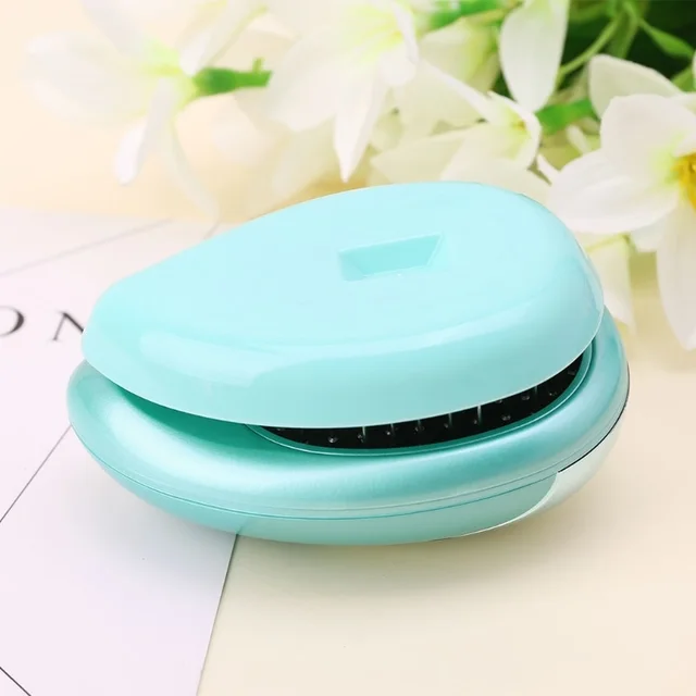 Electric Sound Wave Vibration Magnetic Massage Comb Portable Negative Ion Hair Comb Blue - Shop at LoveMi