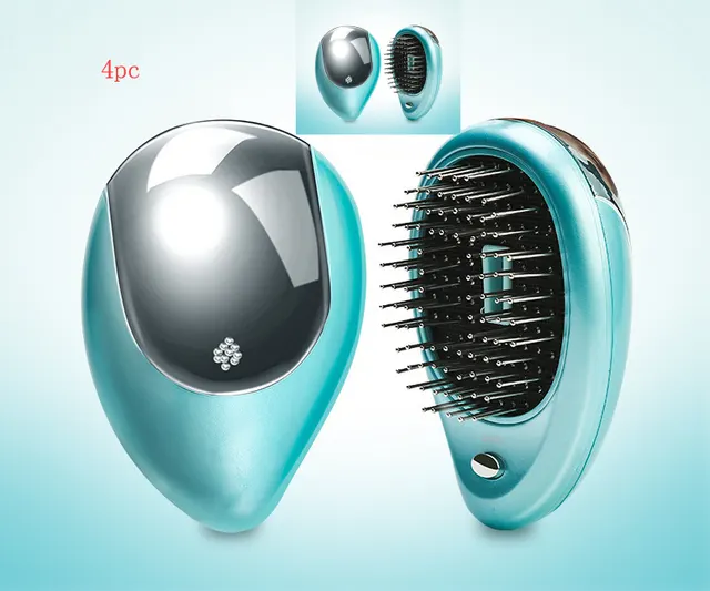 Electric Sound Wave Vibration Magnetic Massage Comb Portable Negative Ion Hair Comb Green 4Pc - Shop at LoveMi