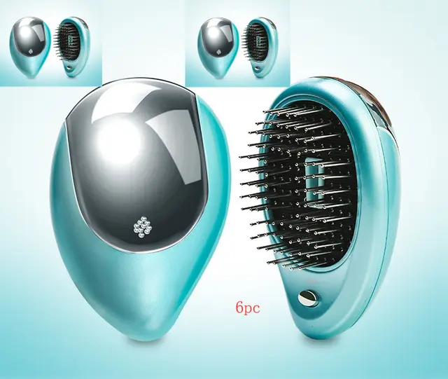 Electric Sound Wave Vibration Magnetic Massage Comb Portable Negative Ion Hair Comb Green 6Pc - Shop at LoveMi