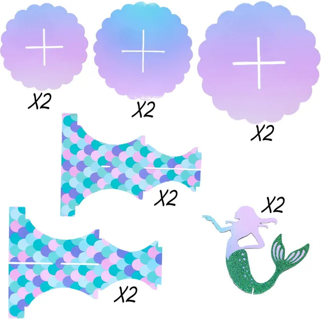 Mermaid net yarn flower animal hair accessories Photo Color - Shop at LoveMi