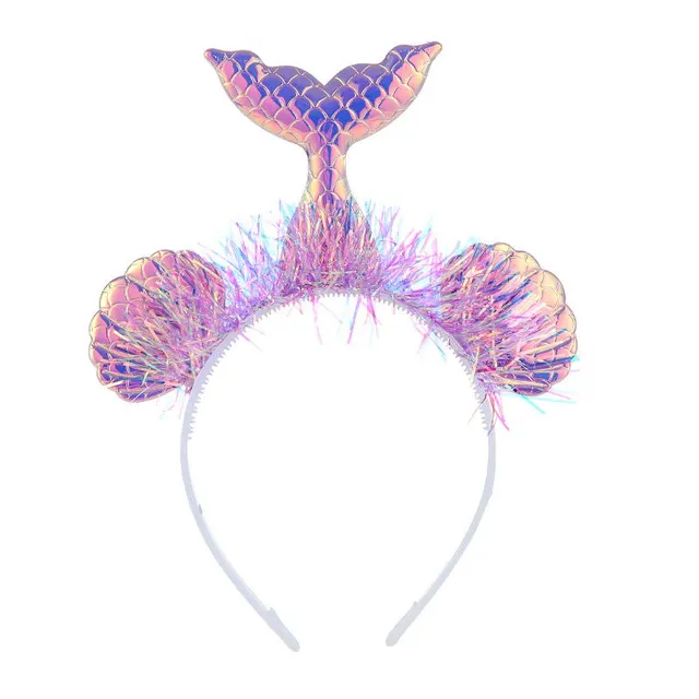 Mermaid net yarn flower animal hair accessories Purple - Shop at LoveMi
