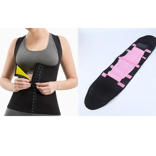 Fever Waist And Abdomen Fitness Sweating Vest Pink Set - Shop at LoveMi