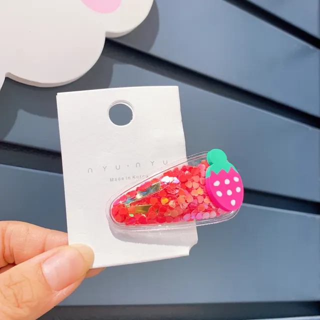 Personality transparent girl fruit hairpin Rose Red - Shop at LoveMi