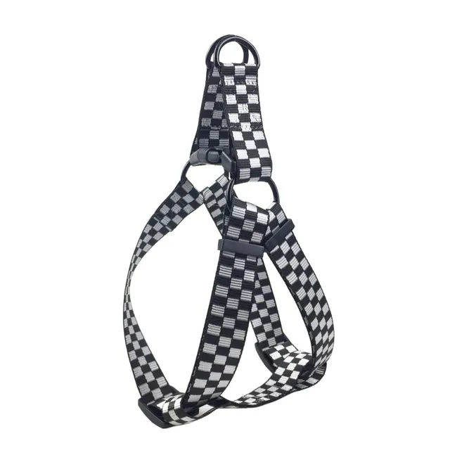 Plaid chest and back fast dog strap Silvery - Shop at LoveMi