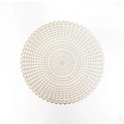Solid color round PVC hollow placemat Rose Gold - Shop at LoveMi