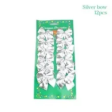 Christmas Decorationled Copper Wire String Lights Battery Box Christmas Decoration Ball Bow Silver - Shop at LoveMi