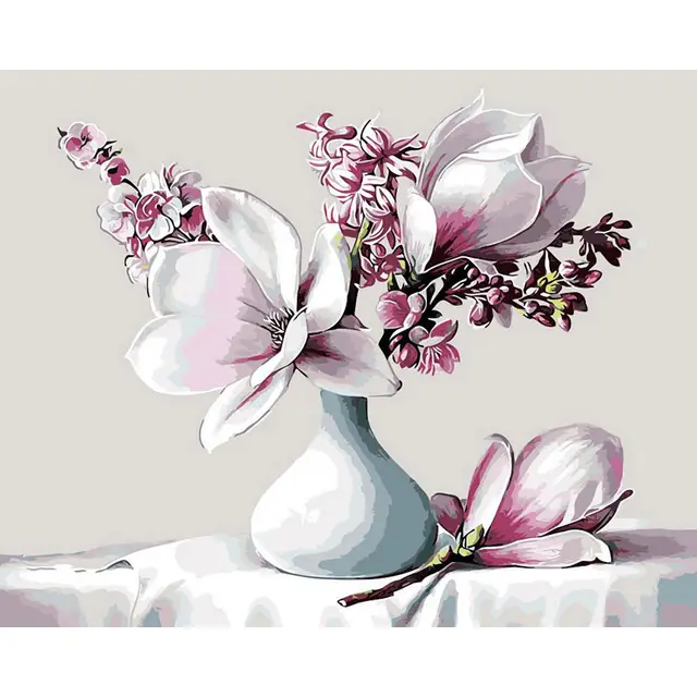 DIY Painting By Numbers Beautiful Flowers Paint By Numbers Acrylic Paint On Canvas Picture Drawing 40X50Cm - Shop at LoveMi