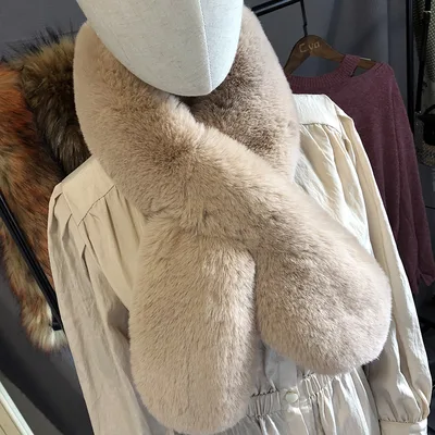 Warm And Thick Imitating Fox Fur Straw And Fur Scarf 1Style - Shop at LoveMi