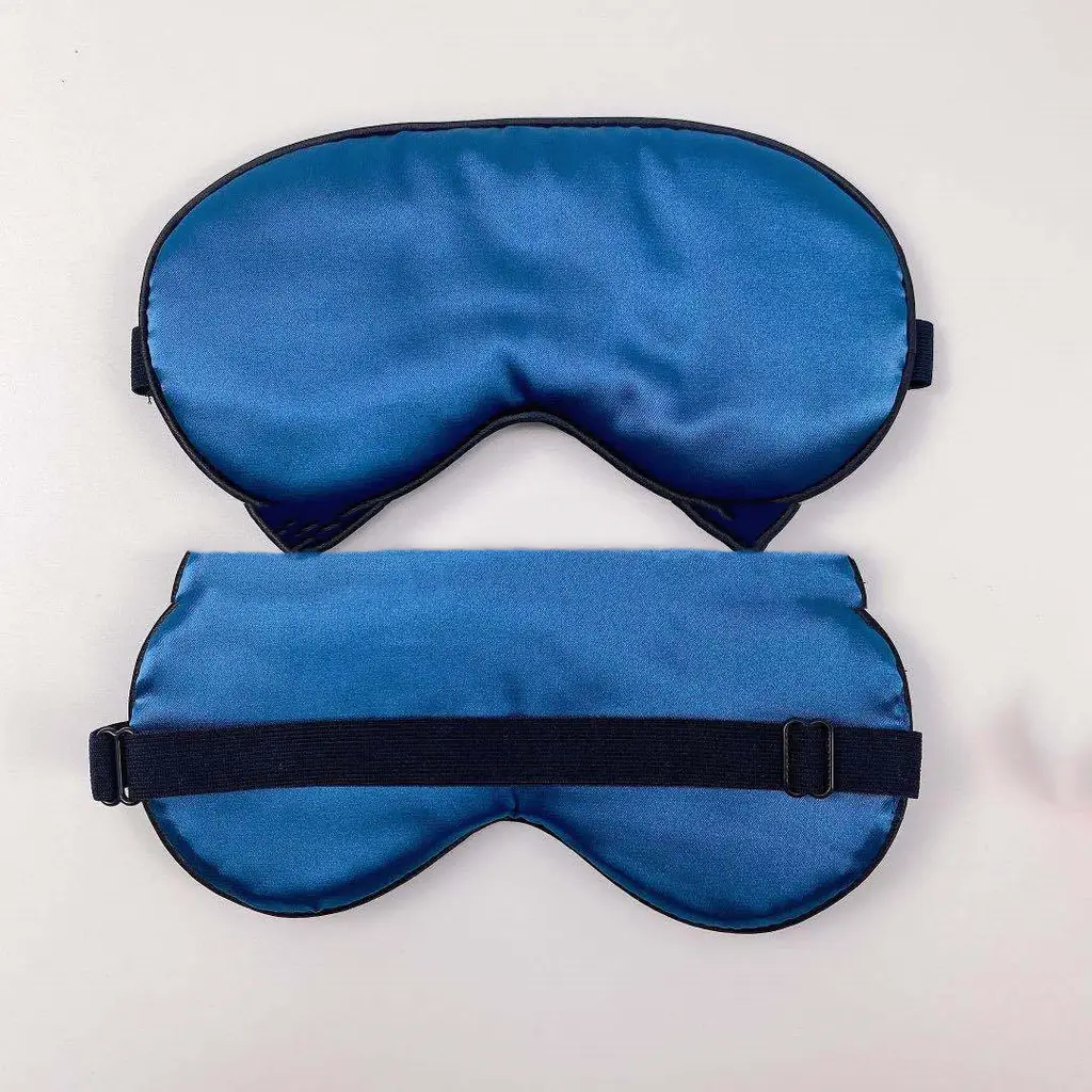Safety Goggles Pure Silk Sleep Eye Mask Padded Shade Cover Travel Relax Aid Blindfold New - Blue Color - View 1