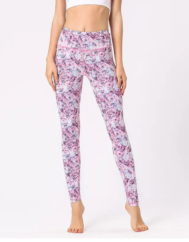 New printed yoga leggings Pink - Shop at LoveMi