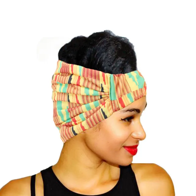 African Pattern Print Headband For Women Twist Style 184B Ye - Shop at LoveMi