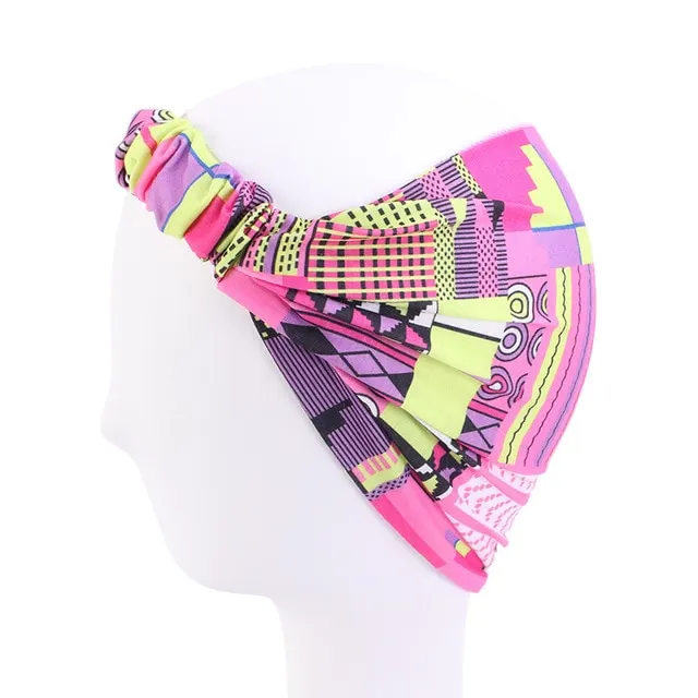 African Pattern Print Headband For Women Twist Style 184C Pink - Shop at LoveMi