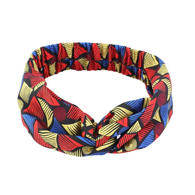 African Pattern Print Headband For Women Twist Style Red Yellow Blue - Shop at LoveMi
