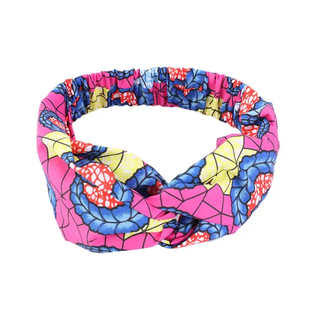African Pattern Print Headband For Women Twist Style Rose Red - Shop at LoveMi
