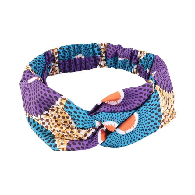 African Pattern Print Headband For Women Twist Style Teal Purple - Shop at LoveMi