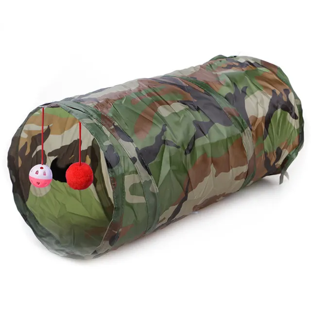 Pet supplies cat ring paper two way tunnel can accommodate folding cat channel Camouflage - Shop at LoveMi