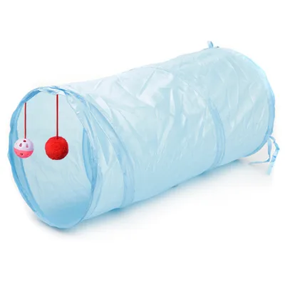 Pet supplies cat ring paper two way tunnel can accommodate folding cat channel Sky Blue - Shop at LoveMi