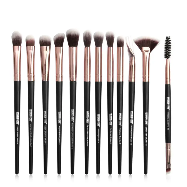 MAANGE 12 makeup brushes Black And Rose Gold - Shop at LoveMi