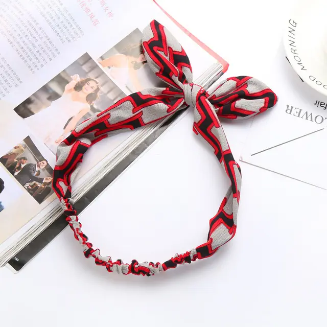 Big bow tie bunny ears headband 48 Style - Shop at LoveMi