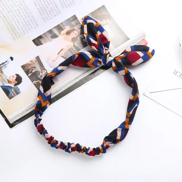 Big bow tie bunny ears headband 50 Style - Shop at LoveMi