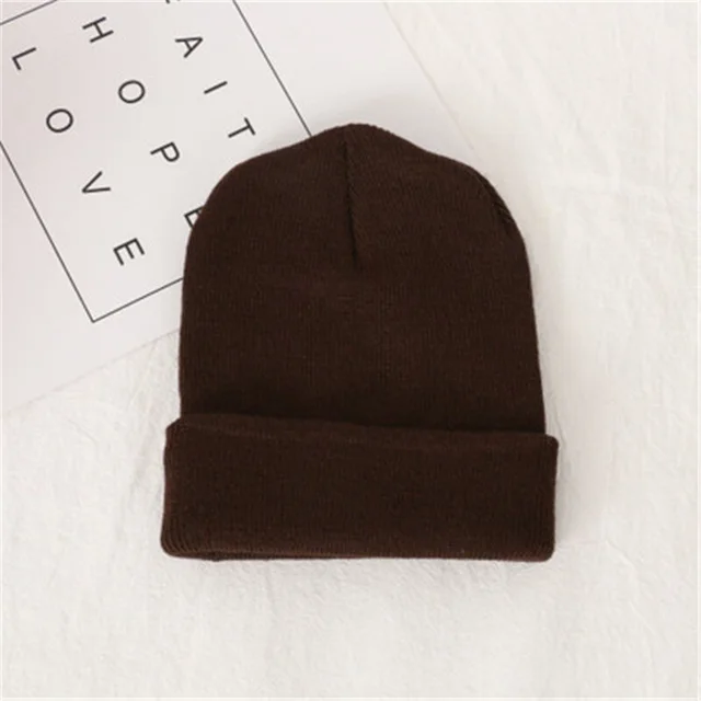 Knitted wool hat autumn and winter Coffee - Shop at LoveMi