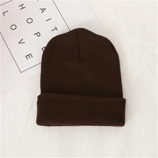 Knitted wool hat autumn and winter - Coffee