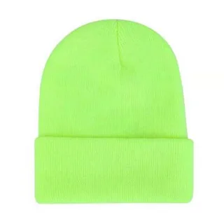 Knitted wool hat autumn and winter - Fluorescent Green - View 1