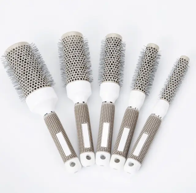 Hair Comb Nylon Silk Comb Comb Foreign Trade Ceramic Roll Comb Gray Aluminum Tube Comb Tender Hair Comb 43Mm - Shop at LoveMi