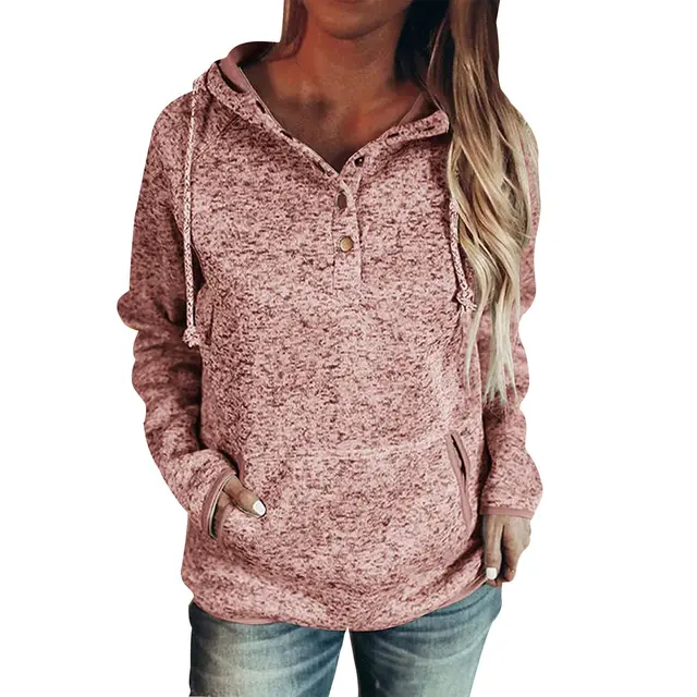 Ladies Drawstring Sweatshirt Pink - Shop at LoveMi