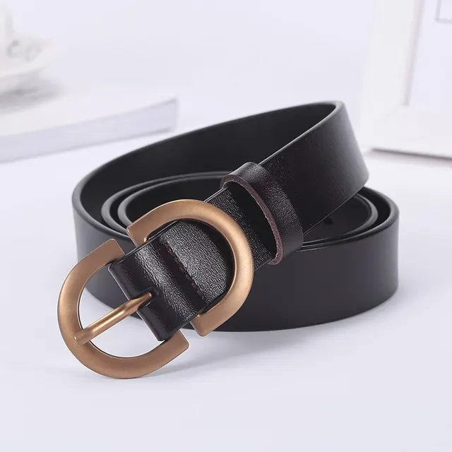 Fashion simple decorative belt cowhide belt Coffee - Shop at LoveMi