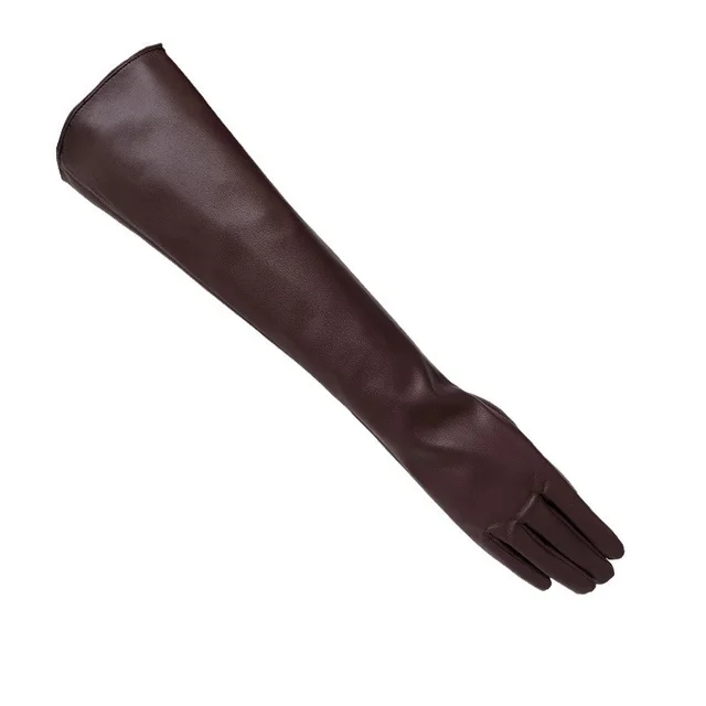 Women's long touch screen leather gloves Maroon - Shop at LoveMi