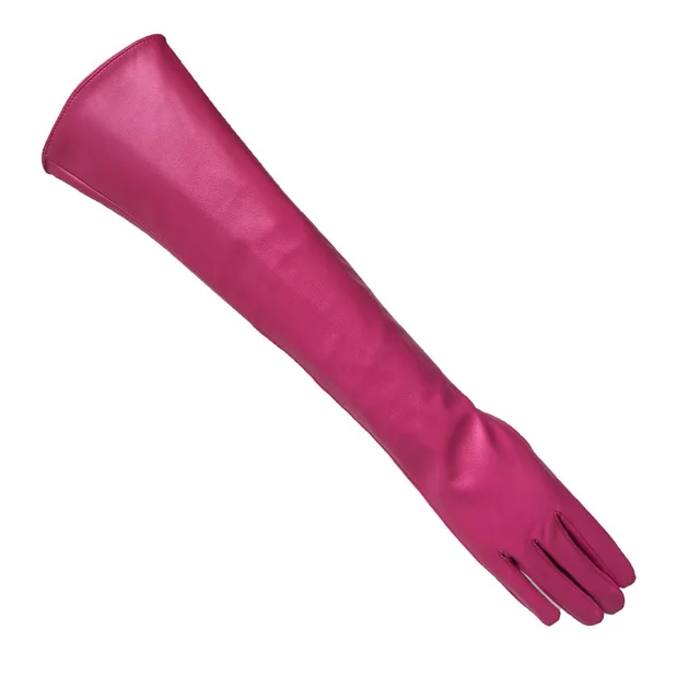 Women's long touch screen leather gloves Pink - Shop at LoveMi