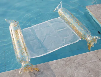 New Water Lounge Chair Inflatable Hammock Summer Inflatable Floating Row Sequins And Air Inflation - Shop at LoveMi